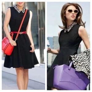 Kate Spade Rissa Fit And Flare Black Dress Knee Length Size 8